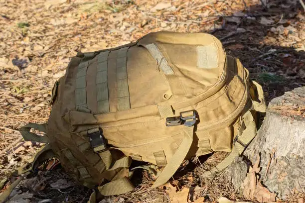 tactical backpack with MOLLE system