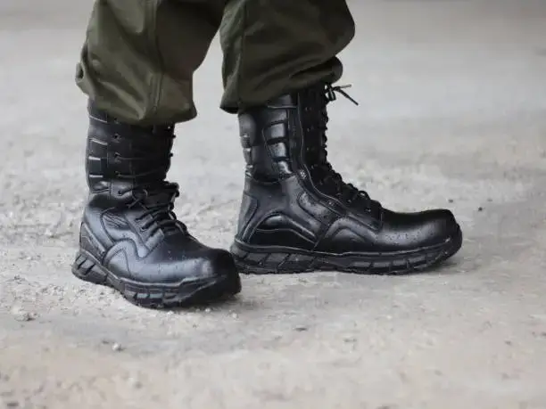 black tactical boots