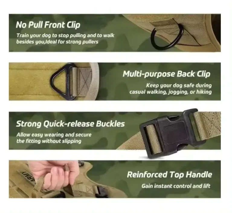 Heavy-duty tactical dog harness with handle